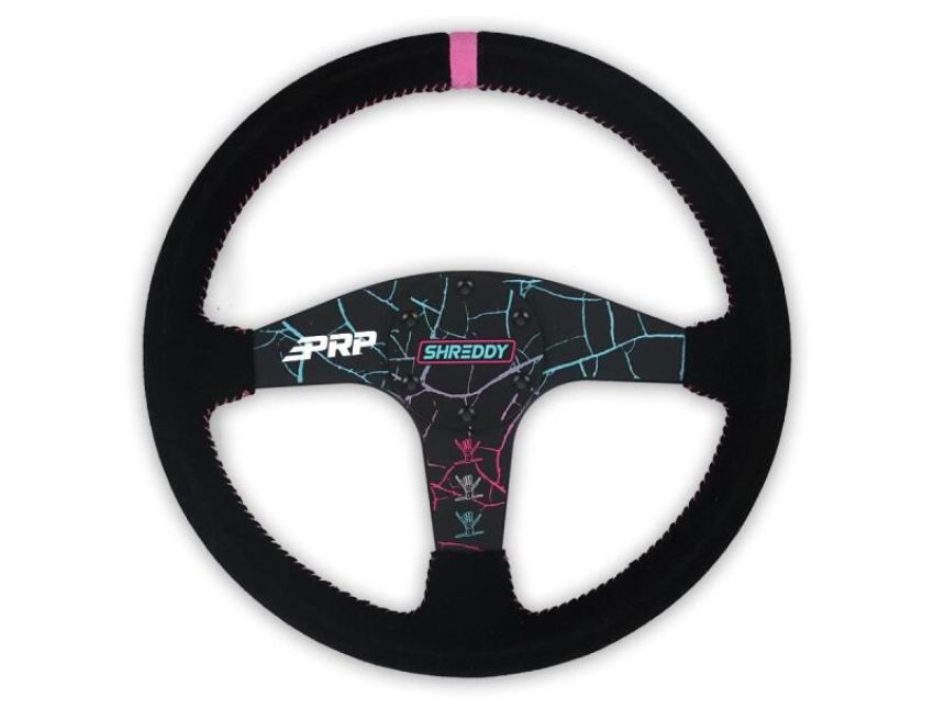 PRP Seats SHRDYG255 PRP Shreddy Flat Suede Steering Wheel - Cracked
