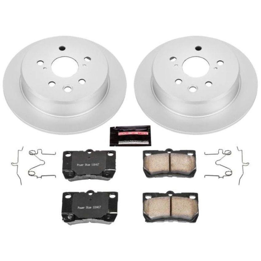 PowerStop CRK195 Genuine Geomet Coated Rotor and Low-Dust Ceramic Brake Pad Kit