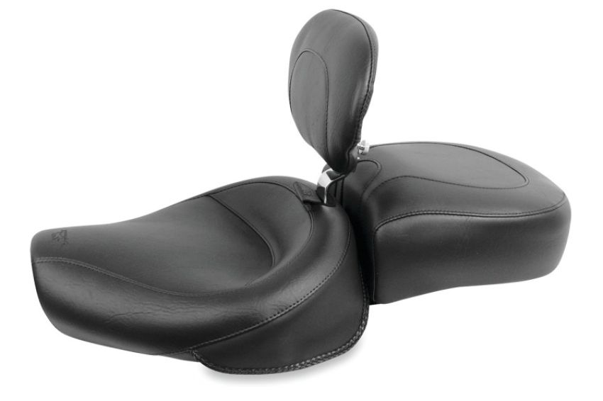 Mustang Motorcycle 79126 Mustang 82-03 Harley Sportster Wide Touring Solo Seat w/Driver Backrest - Black