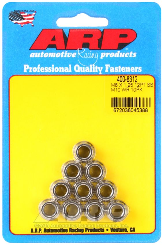 ARP ARP400-8312 12pt SS Nut 8mm x 1.25 10pk