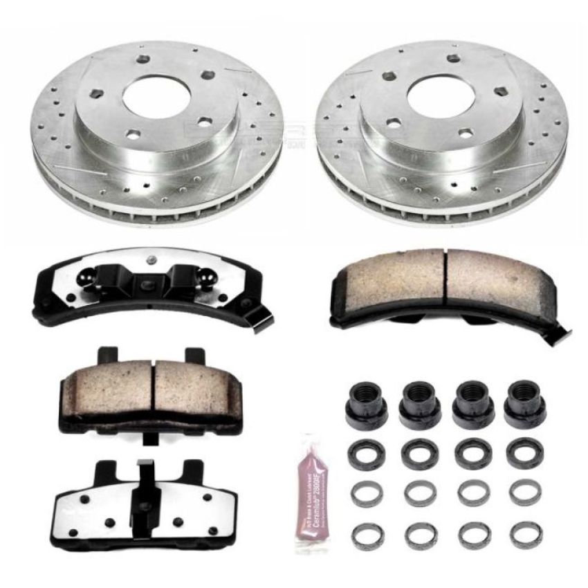 PowerStop K2126-36 Z36 Truck and SUV Carbon-Fiber Ceramic Brake Pad and Drilled & Slotted Rotor Kit