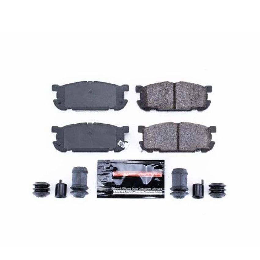 PowerStop Z23-891 PowerStop - Z23 Daily Driver Carbon-Fiber Ceramic Brake Pads with Hardware Kit