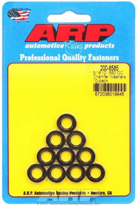 ARP ARP200-8585 Black Washers - 5/16 ID x .550 OD Chamfer (10)