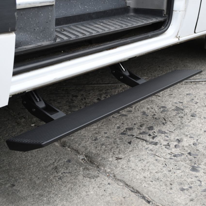 Go Rhino 20410125T RealTruck 13-18 MB Sprinter 2500/3500 Van 3dr VoltStep Electric Running Board Kit - Bedliner Coat