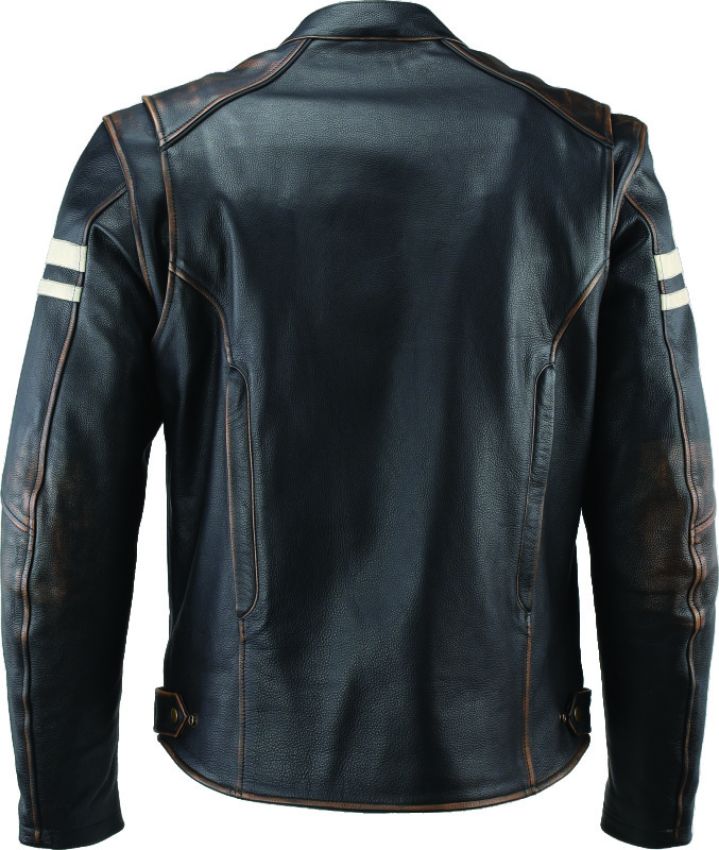 Kuryakyn 094382 Leather By River Road Hoodlum Vintage Leather Jacket Black - Small