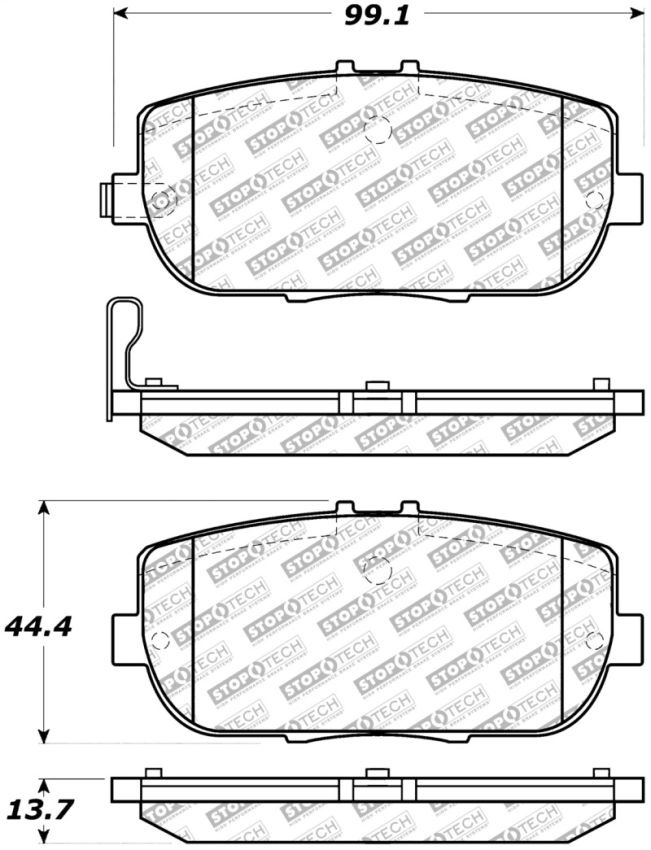Stoptech 305.11800 Street Select Brake Pads - Rear