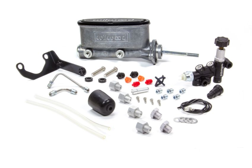 Wilwood 261-13271 HV Tandem M/C Kit w L/H Bracket & Prop Valve - 7/8in Bore-W/Pushrod