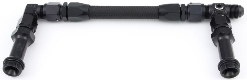 FRAGOLA FRG930002-BL #6 Fuel Line Kit 7/8-20 Dual Inlet 4150 Black