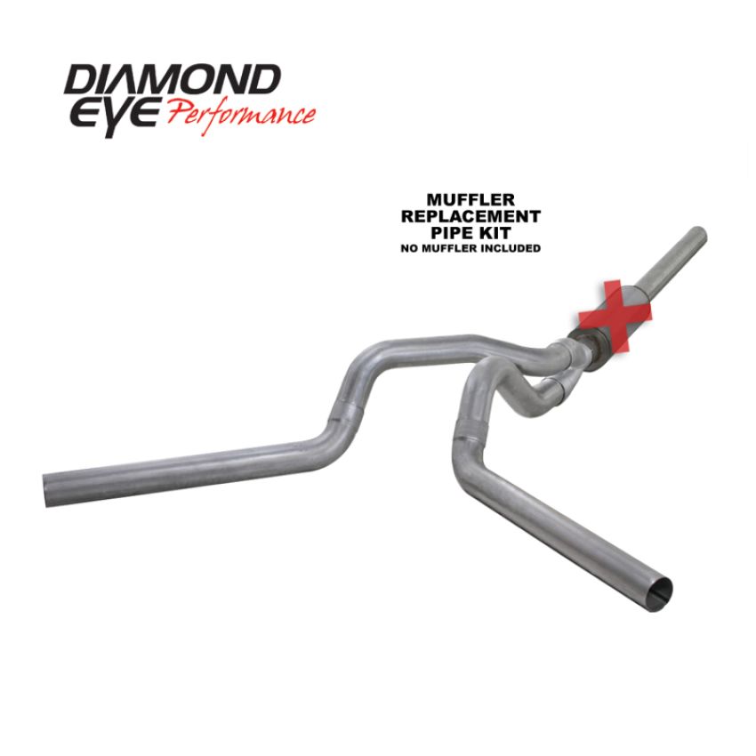 Diamond Eye Performance K4236A-RP Diamond Eye KIT 4in CB MFLR RPLCMENT PIPE DUAL AL: 2004.5-2007.5 DODGE CUMMINS 600