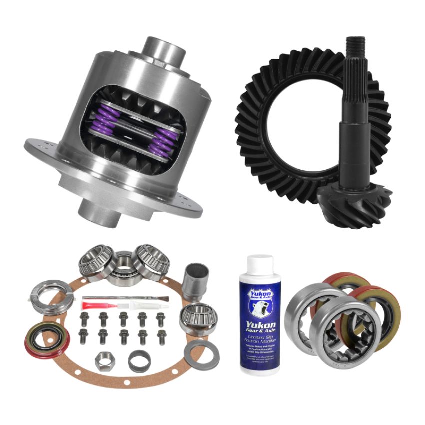 Yukon Gear & Axle YGK2212 Yukon 8.2in GM 3.08 Rear Ring & Pinion Install Kit 28 Spline Positraction 2.25in Axle Bearings
