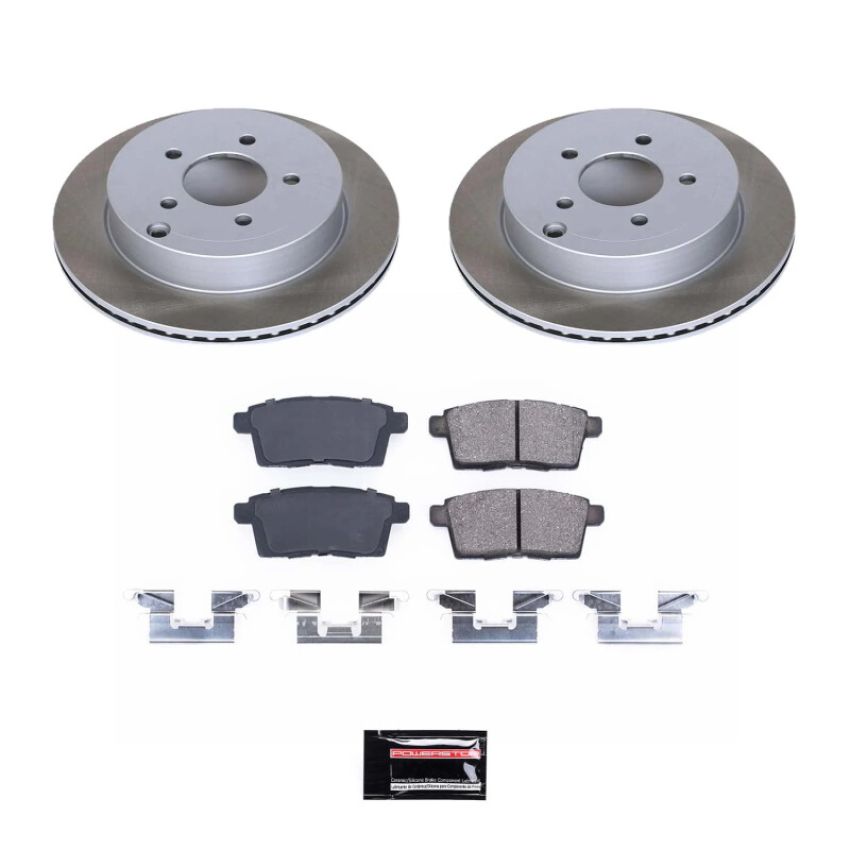 PowerStop SC3060 Semi-Coated Rotor and Low-Dust Ceramic Brake Pad Kit