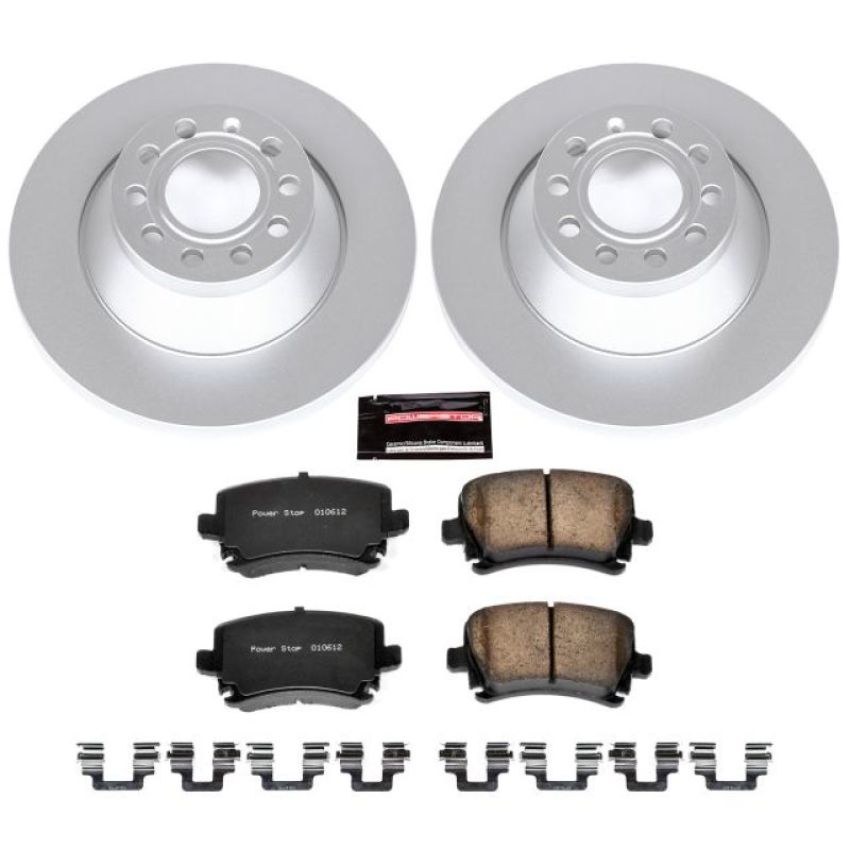 PowerStop CRK4625 Genuine Geomet Coated Rotor and Carbon-Fiber Ceramic Brake Pad Kit