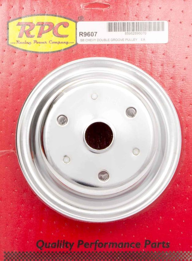 RACING POWER CO-PACKAGED RPCR9607 Chrome Steel Crankshaft Pulley 2Groove Long WP