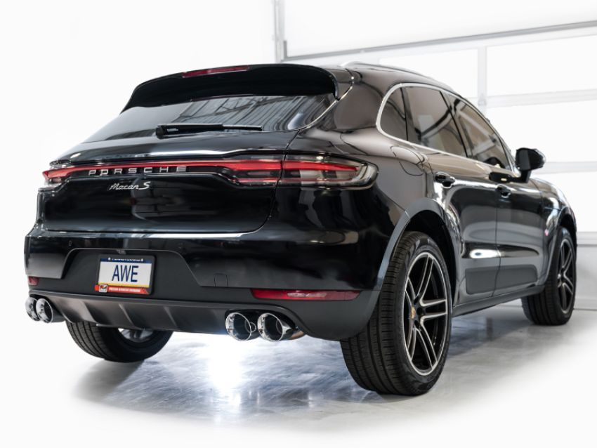 AWE Tuning 3015-42951 19-21 Porsche Macan 3.0T/2.9TT Touring Edition Catback Exhaust w/ Chrome Silver Tips