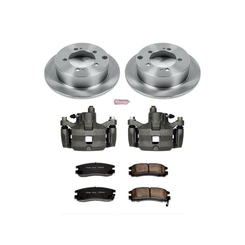 PowerStop KCOE1203 OE Stock Replacement Low-Dust Ceramic Brake Pad, Rotor and Caliper Kit