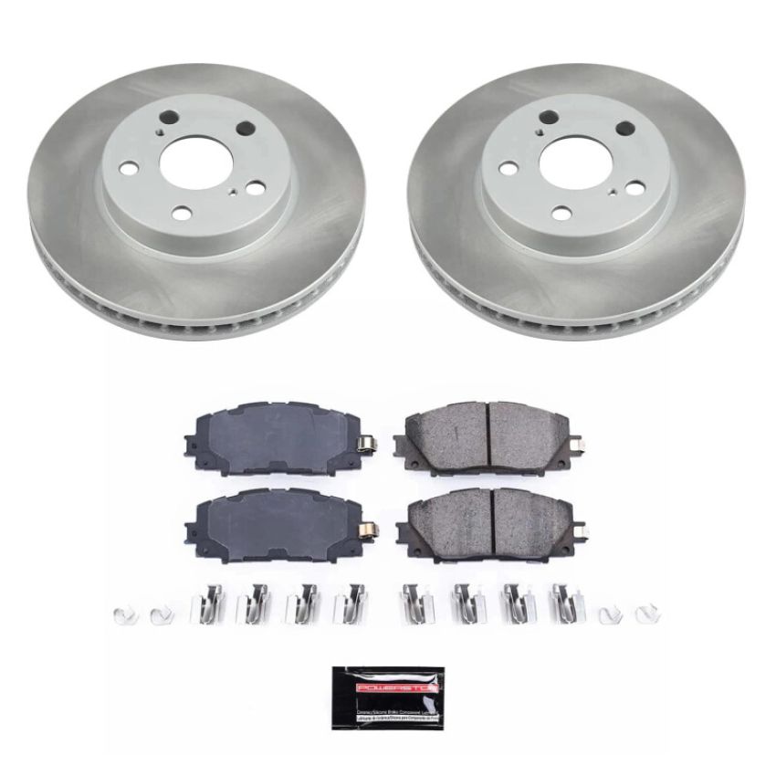 PowerStop SC5870 Semi-Coated Rotor and Low-Dust Ceramic Brake Pad Kit
