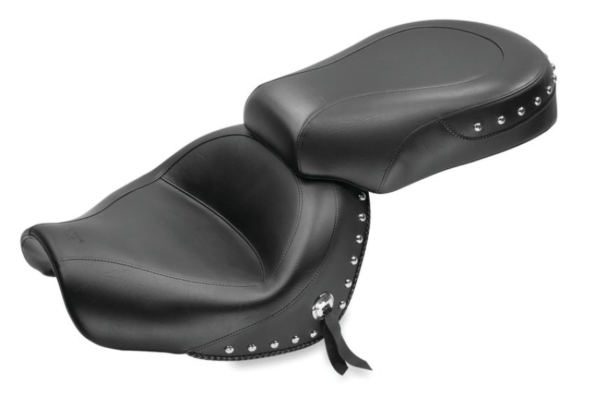 Mustang Motorcycle 76070 Mustang 09-17 Yamaha V-Star 950, 950 Tourer Standard Touring 2PC Seat w/Studs - Black