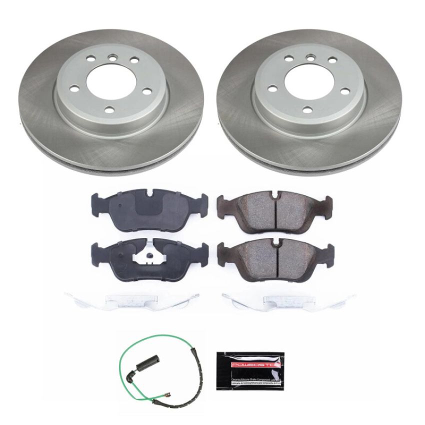 PowerStop SC868 Semi-Coated Rotor and Low-Dust Ceramic Brake Pad Kit