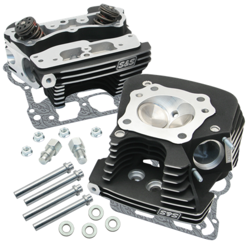 S&S Cycle 106-3240 08-16 Touring Super Stock 89cc Cylinder Head Kit - Wrinkle Black