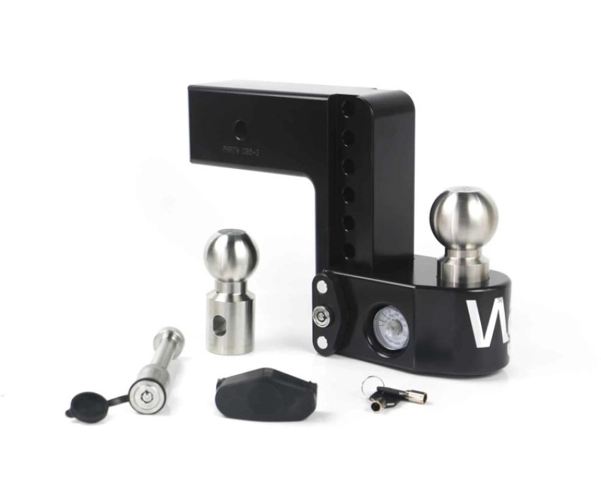 Weigh Safe WS6-3-KA-CER-BLA 6in Drop Hitch w/Built-in Scale & 3in Shank (8K/21K GTWR) w/WS05 - Black Cerakote