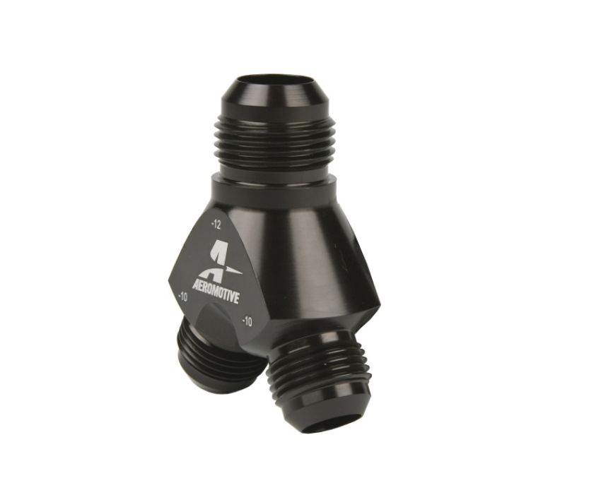 AEROMOTIVE AFS15678 Y-Block Fitting - 12an to 2 x -10an