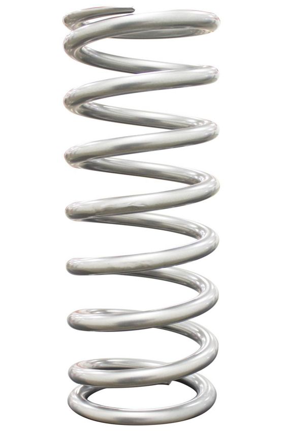 QA1 11HTBF250 4-1/8in ID Tapered High Travel Spring - 11in Length x 250lbs/in - Silver Powder Coated