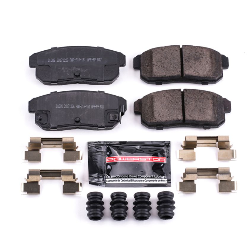 PowerStop Z23-1008 PowerStop - Z23 Daily Driver Carbon-Fiber Ceramic Brake Pads with Hardware Kit