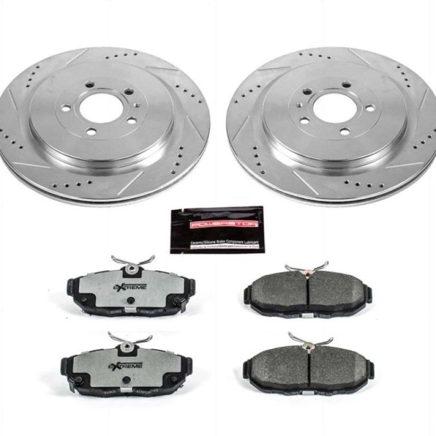PowerStop K6402-26 Z26 Street Performance Ceramic Brake Pad and Drilled & Slotted Rotor Kit