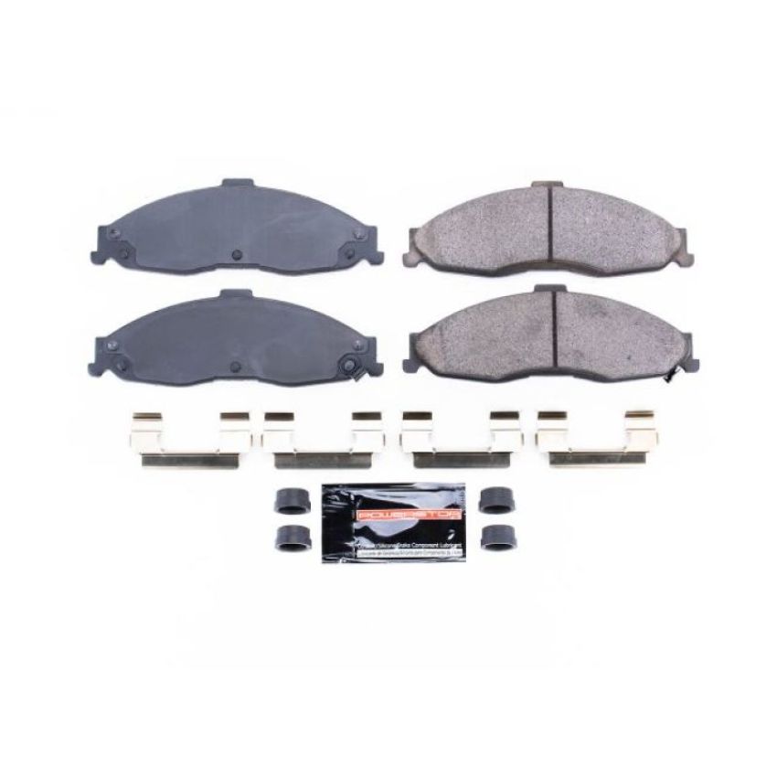 PowerStop Z23-749 PowerStop - Z23 Daily Driver Carbon-Fiber Ceramic Brake Pads with Hardware Kit