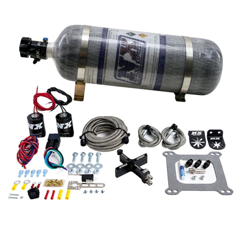 Nitrous Express 63541-12 4150 Covert Crossbar Plate System, Pro Power 100-500Hp ( 12#Bottle)