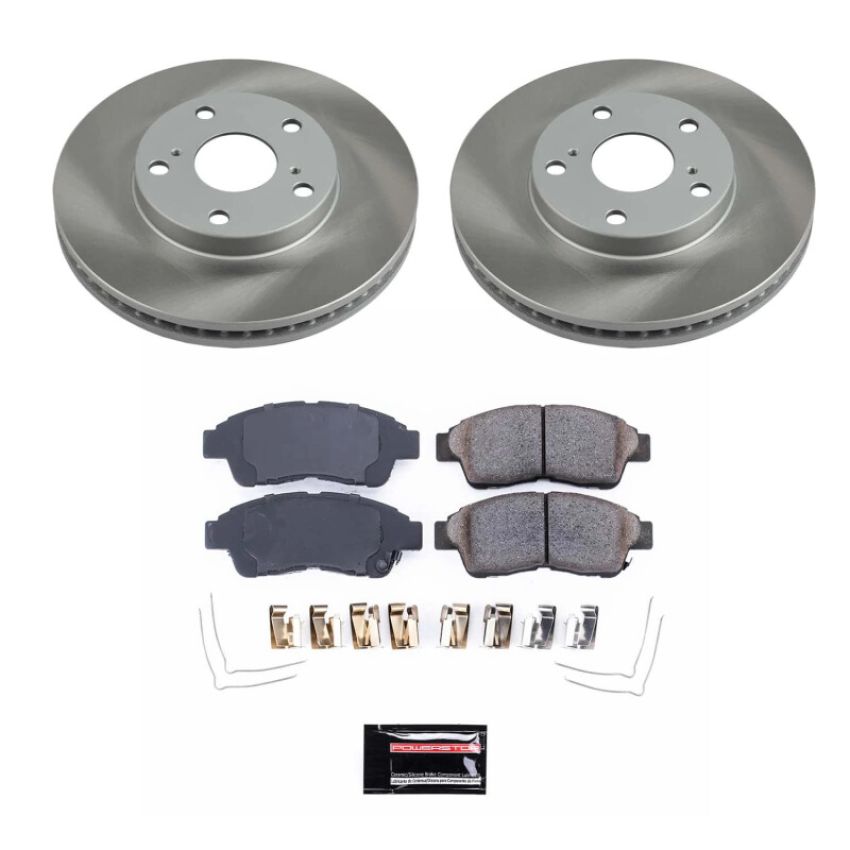 PowerStop SC1052 Semi-Coated Rotor and Low-Dust Ceramic Brake Pad Kit