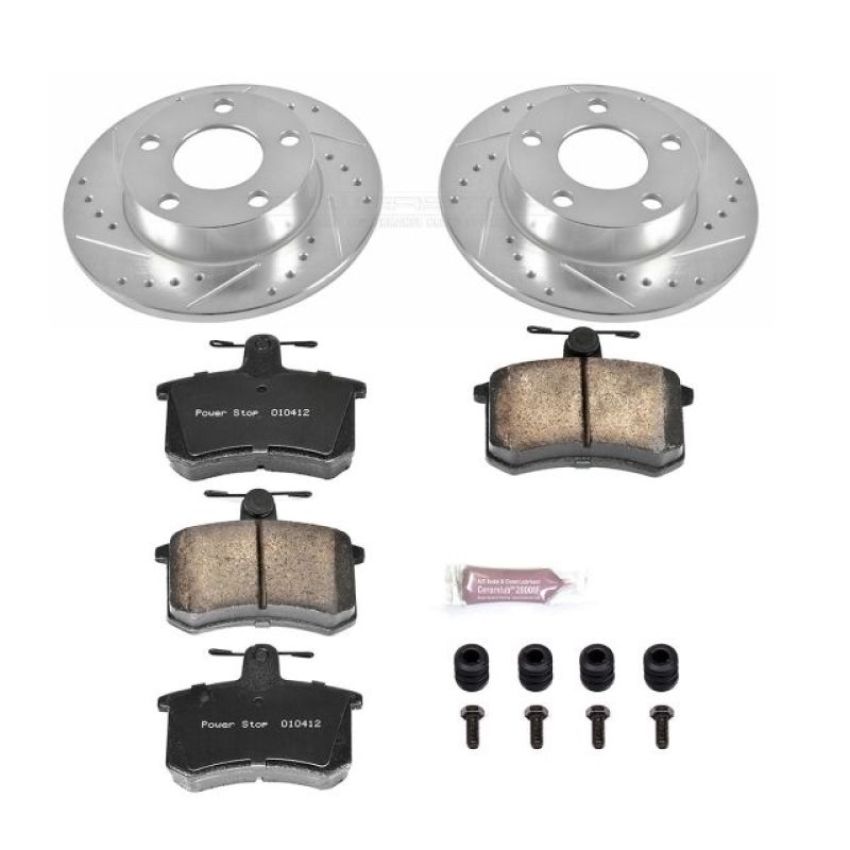 PowerStop K584 Z23 Daily Driver Carbon-Fiber Ceramic Brake Pad and Drilled & Slotted Rotor Kit