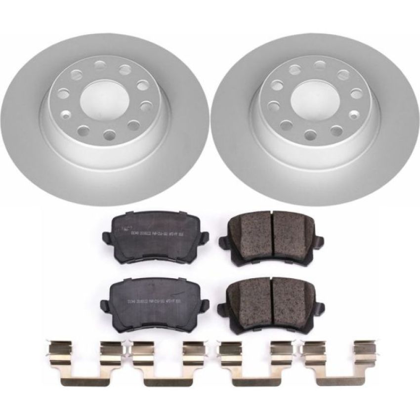 PowerStop CRK7811 Genuine Geomet Coated Rotor and Carbon-Fiber Ceramic Brake Pad Kit