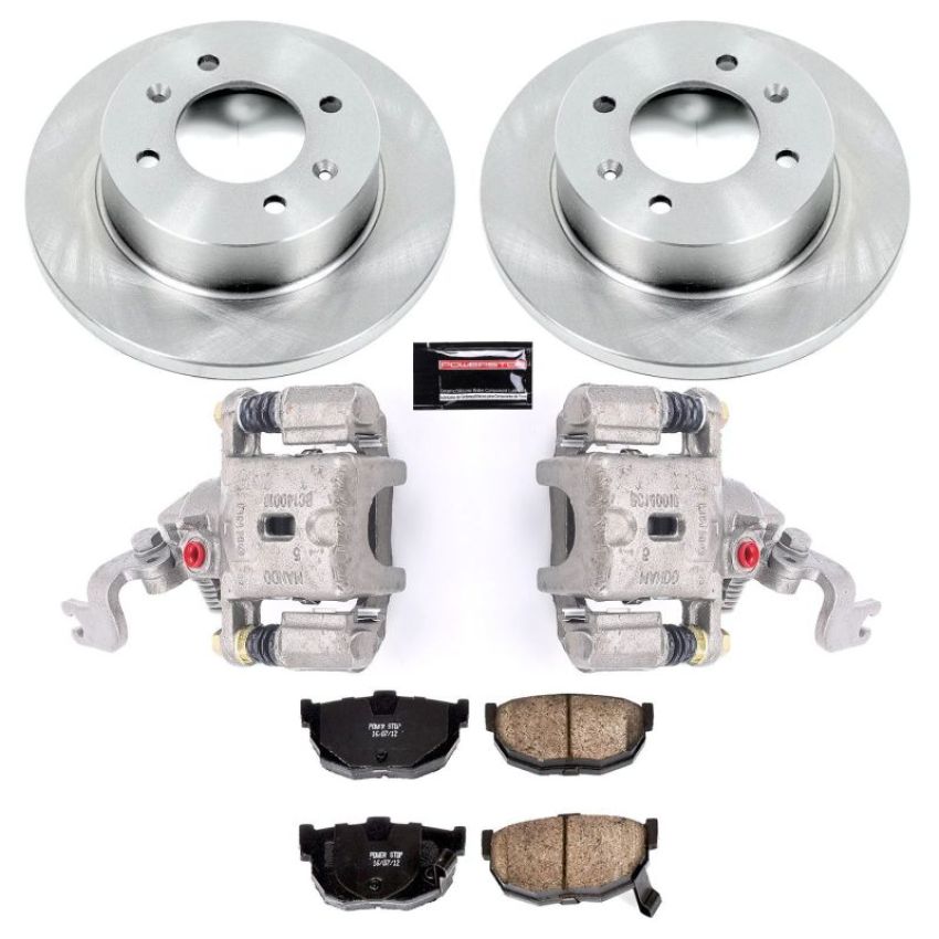 PowerStop KCOE3106B OE Stock Replacement Low-Dust Ceramic Brake Pad, Rotor and Caliper Kit