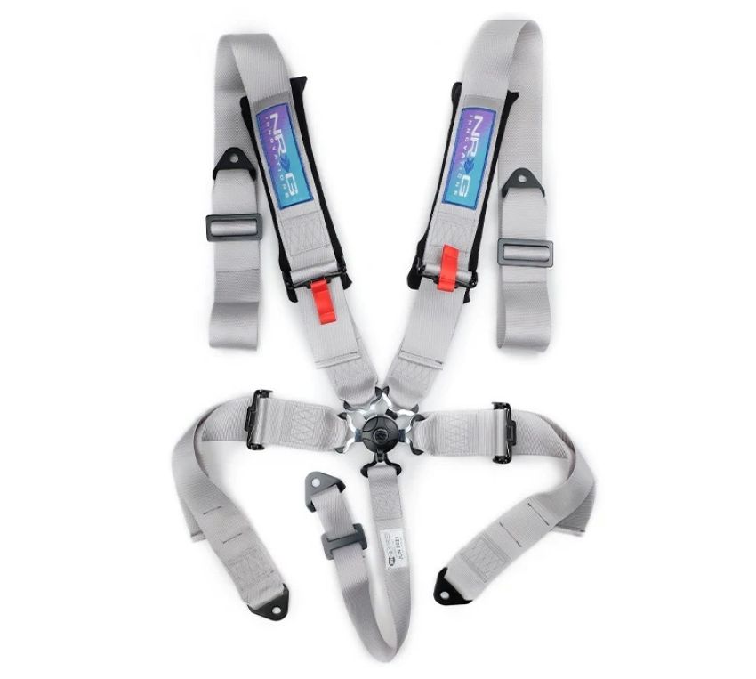 NRG SBH-B6PCSL 5PT 3in. Seat Belt Harness / Cam Lock - Silver