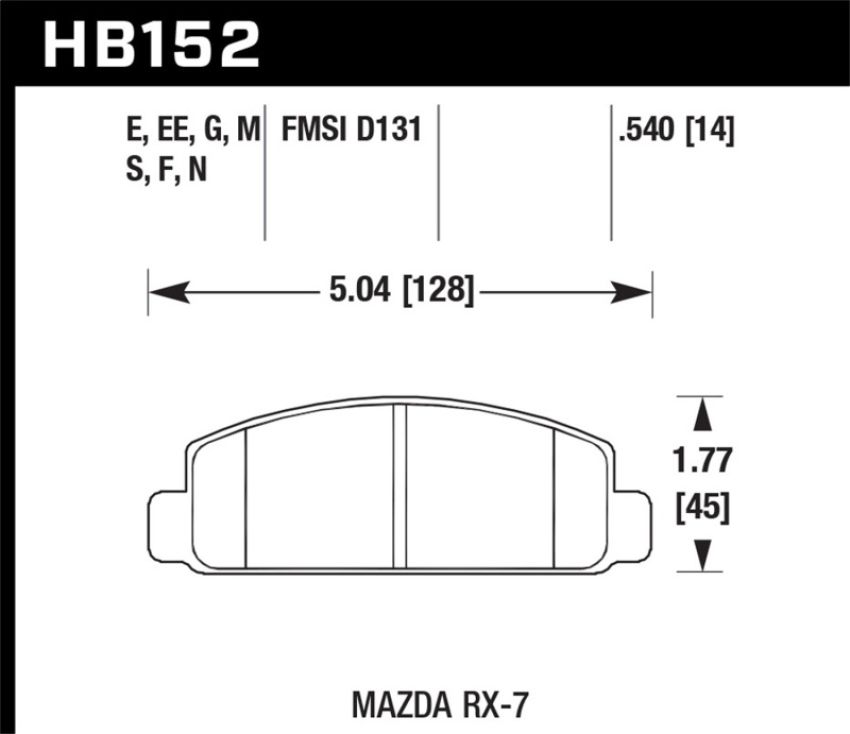 Hawk Performance HB152F.540 HPS Disc Brake Pad