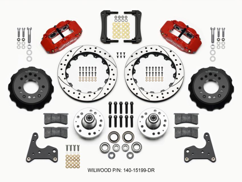 Wilwood 140-15199-DR Narrow Superlite 6R Front Hub Kit 12.88in Drill Red 65-72 CDP C Body -Drum