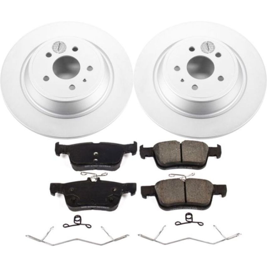 PowerStop CRK7723 Genuine Geomet Coated Rotor and Low-Dust Ceramic Brake Pad Kit