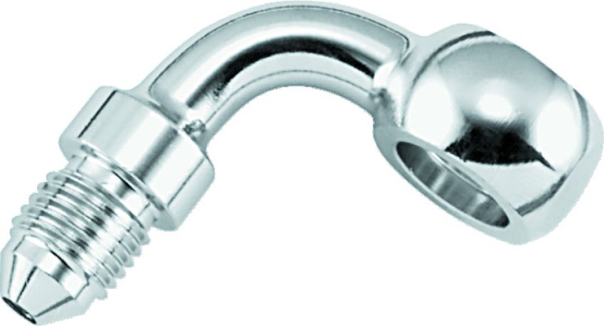 TwinPower 035959 Twin Power Chrome Brake Fitting 3/8 Inch X AN3 90 Degree Banjo Adaptor