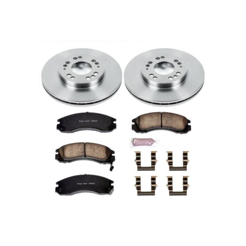 PowerStop KOE798 OE Stock Replacement Low-Dust Ceramic Brake Pad and Rotor Kit