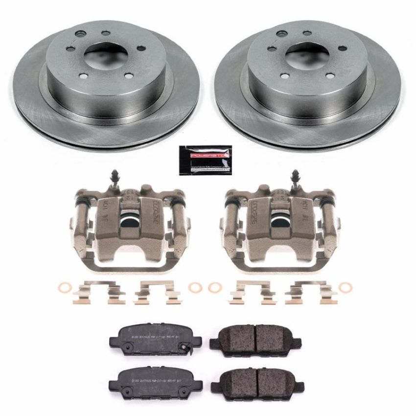 PowerStop KCOE6761A OE Stock Replacement Low-Dust Ceramic Brake Pad, Rotor and Caliper Kit