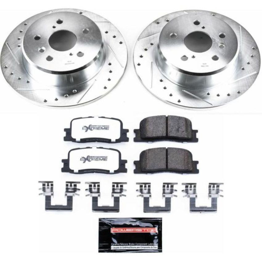 PowerStop K1148-36 Z36 Truck and SUV Carbon-Fiber Ceramic Brake Pad and Drilled & Slotted Rotor Kit