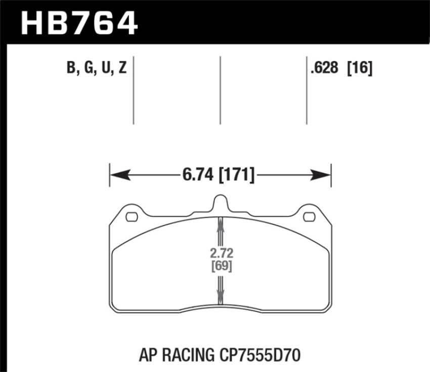 Hawk Performance HB764G.628 DTC-60 Disc Brake Pad