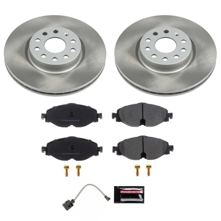 PowerStop SC7082 Semi-Coated Rotor and Low-Dust Ceramic Brake Pad Kit