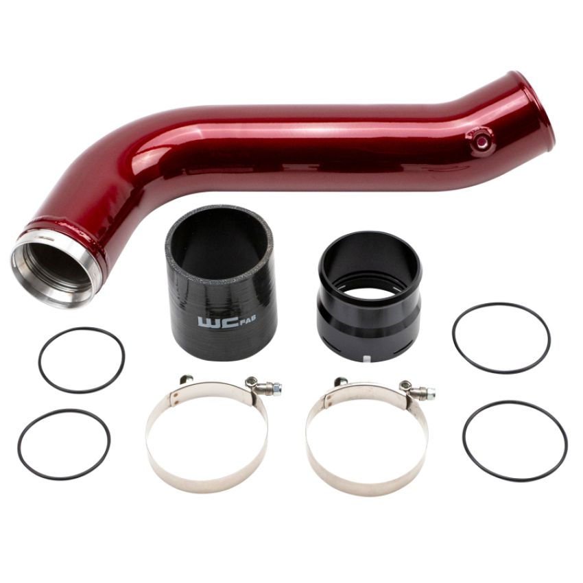 Wehrli WCF100381-RED 20-24 Chevrolet 6.6L L5P Duramax Passenger Side 3.5in Intercooler Pipe - WCFab Red