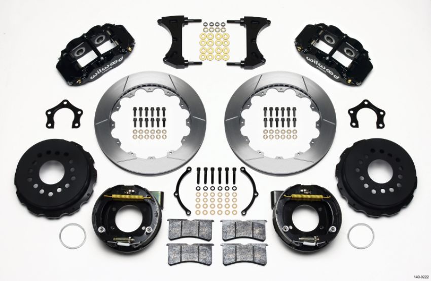 Wilwood 140-9222 Narrow Superlite 4R Rear P-Brk Kit 12.88in Mopar/Dana 2.36in Off w/Snap Ring Brng
