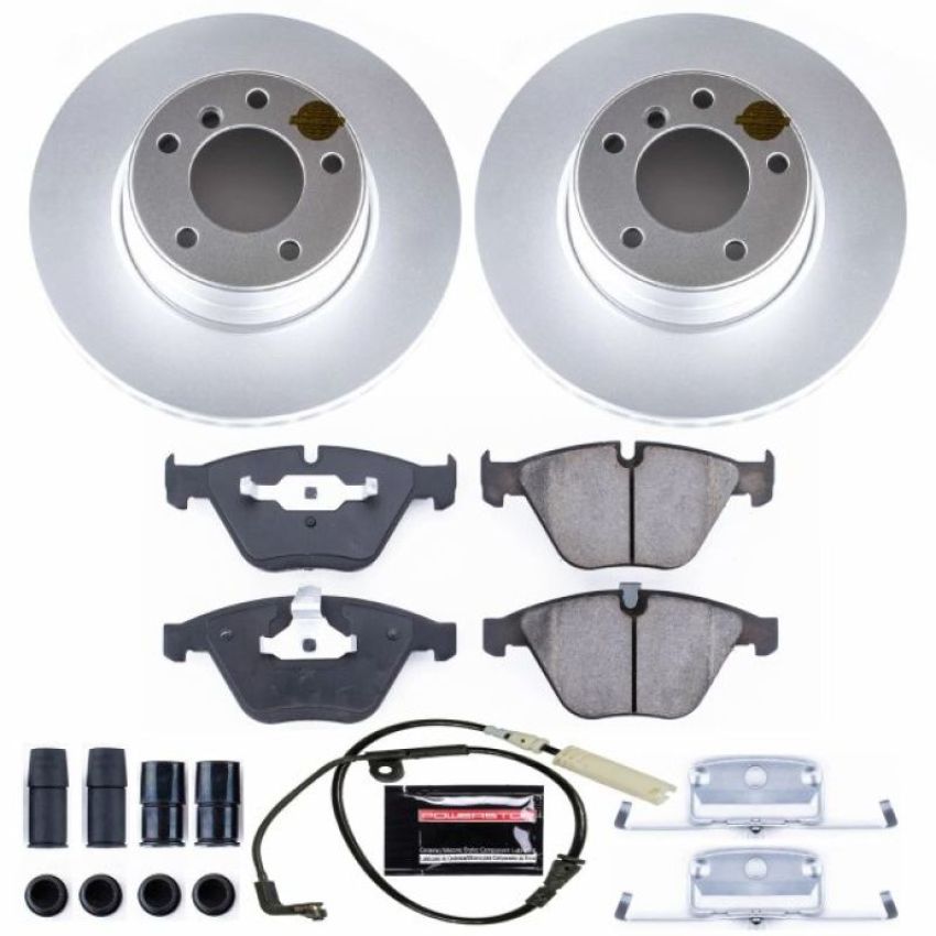 PowerStop CRK5280 Genuine Geomet Coated Rotor and Carbon-Fiber Ceramic Brake Pad Kit