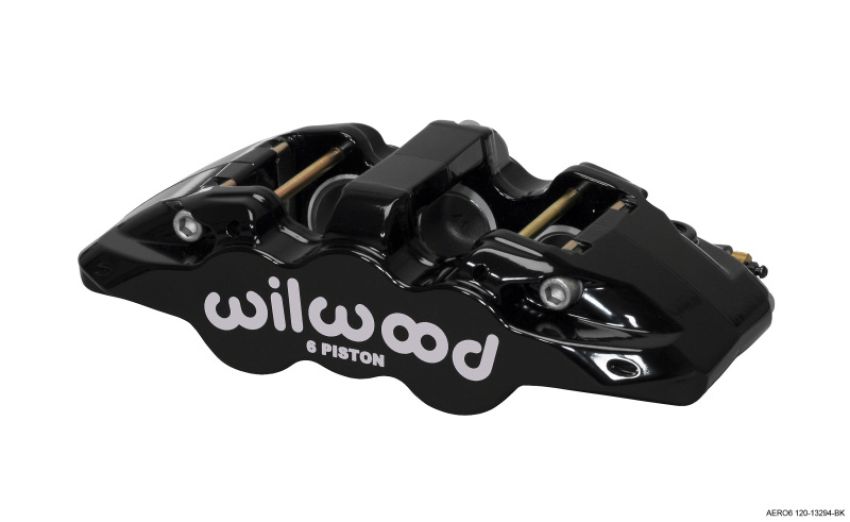 Wilwood 120-13294-BK Caliper-Aero6-L/H - Black 1.75/1.38/1.38in Pistons 1.25in Disc