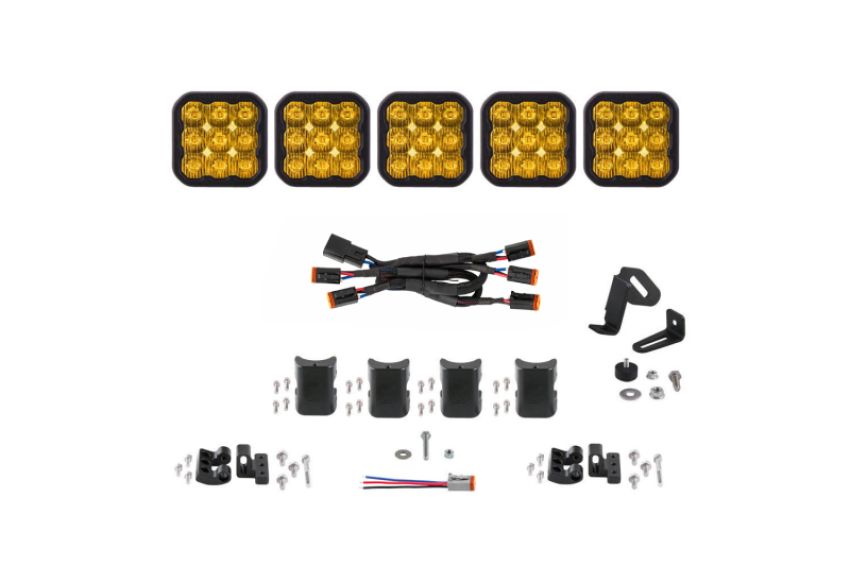 Diode Dynamics DD7209 SS5 Sport Universal CrossLink 5-Pod Lightbar - Yellow Driving