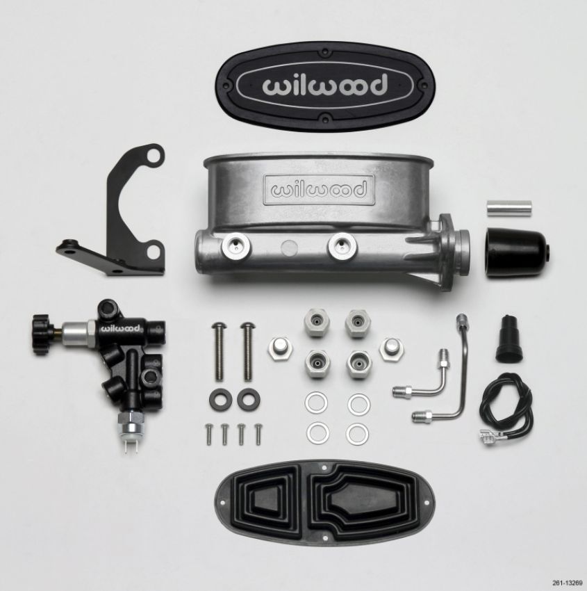 Wilwood 261-13269 HV Tandem M/C Kit w L/H Bracket & Prop Valve - 1in Bore
